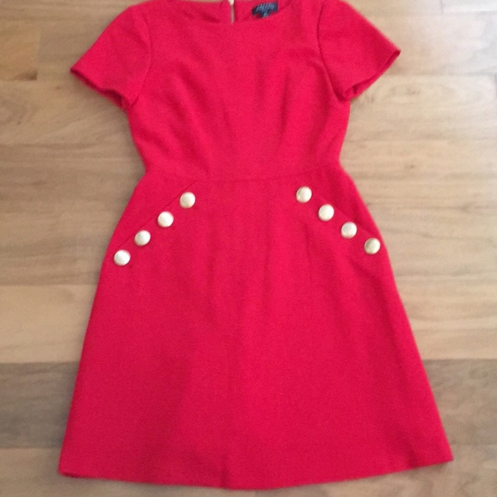 Red short sleeve Tahari dress